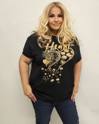 ✨ Styl a pohodlí v jednom! Bavlněné tričko se zlatým srdcem a motivem “Heart” 💛 Ideální na každodenní nošení s trochou...